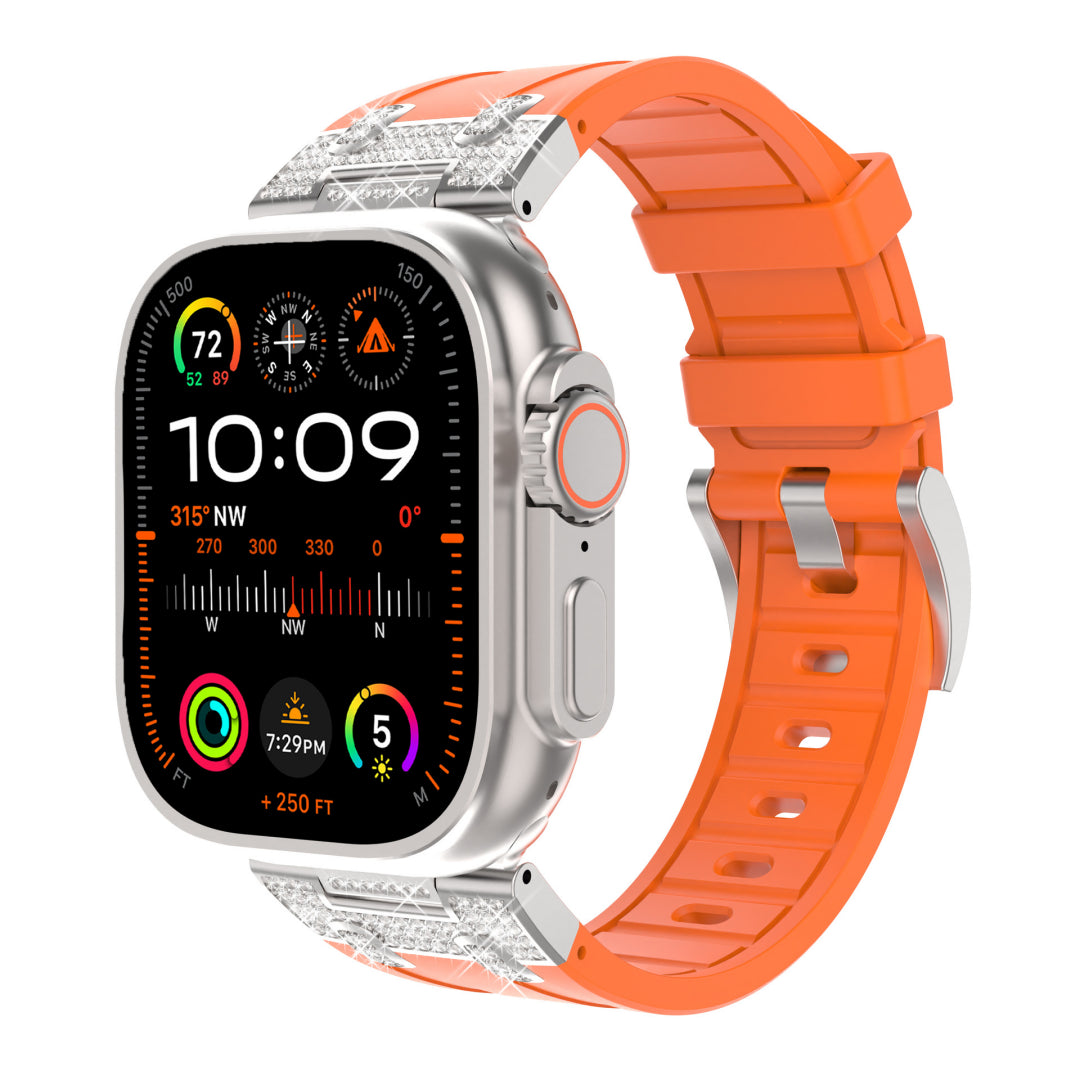 Correa de silicona con diamantes para Apple Watch