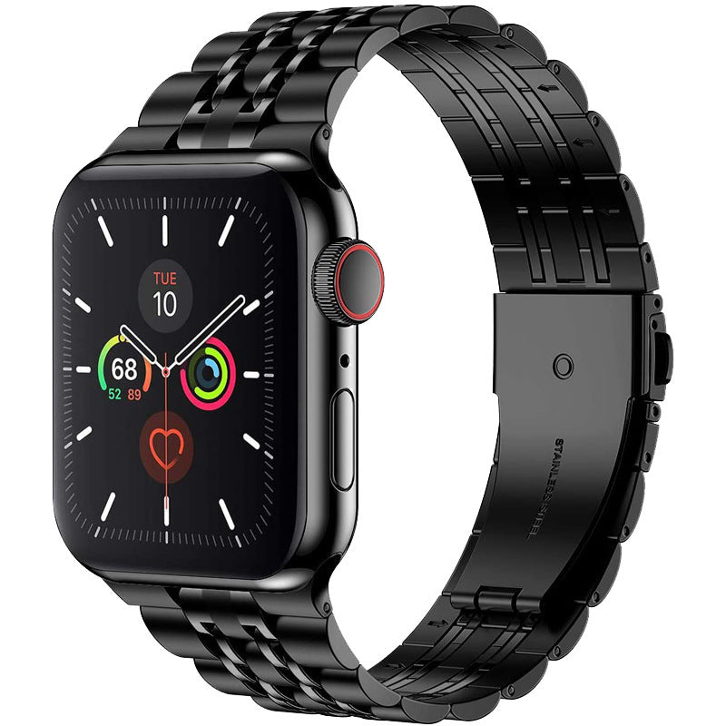 Luxury Stainless Steel Folding Buckle Band For Apple Watch