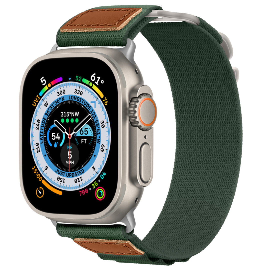 Correa de nailon tejida con parte trasera de bucle modificada para Apple Watch 