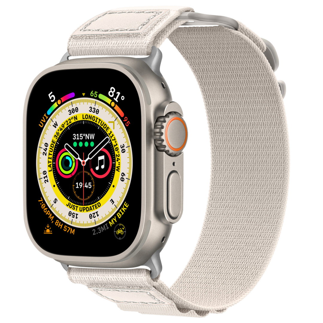 Correa de nailon tejida con parte trasera de bucle modificada para Apple Watch 