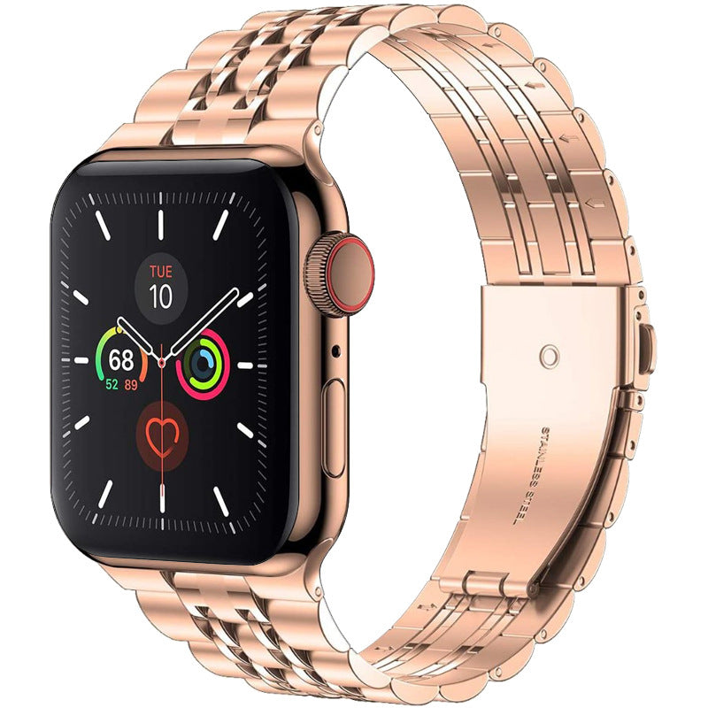 Luxury Stainless Steel Folding Buckle Band For Apple Watch