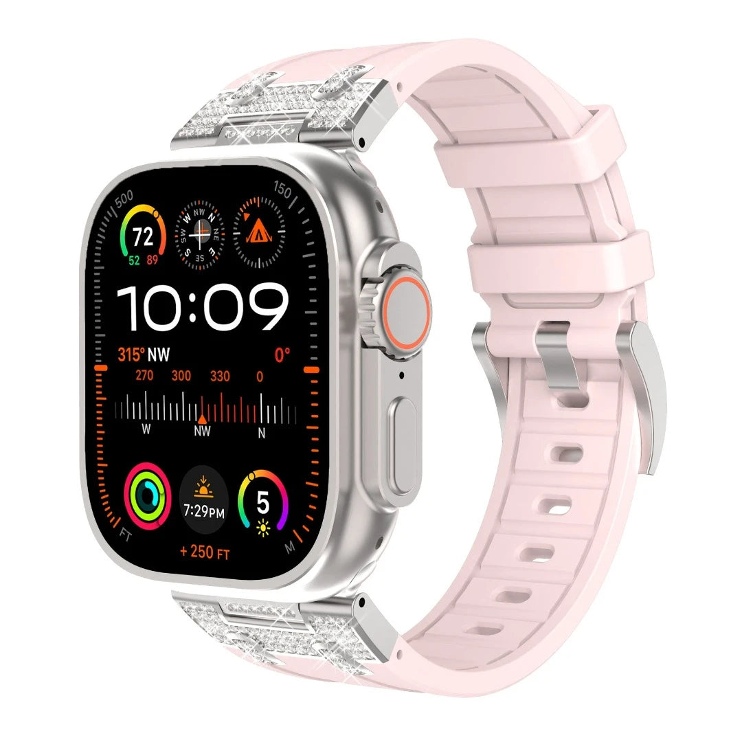 Correa de silicona con diamantes para Apple Watch