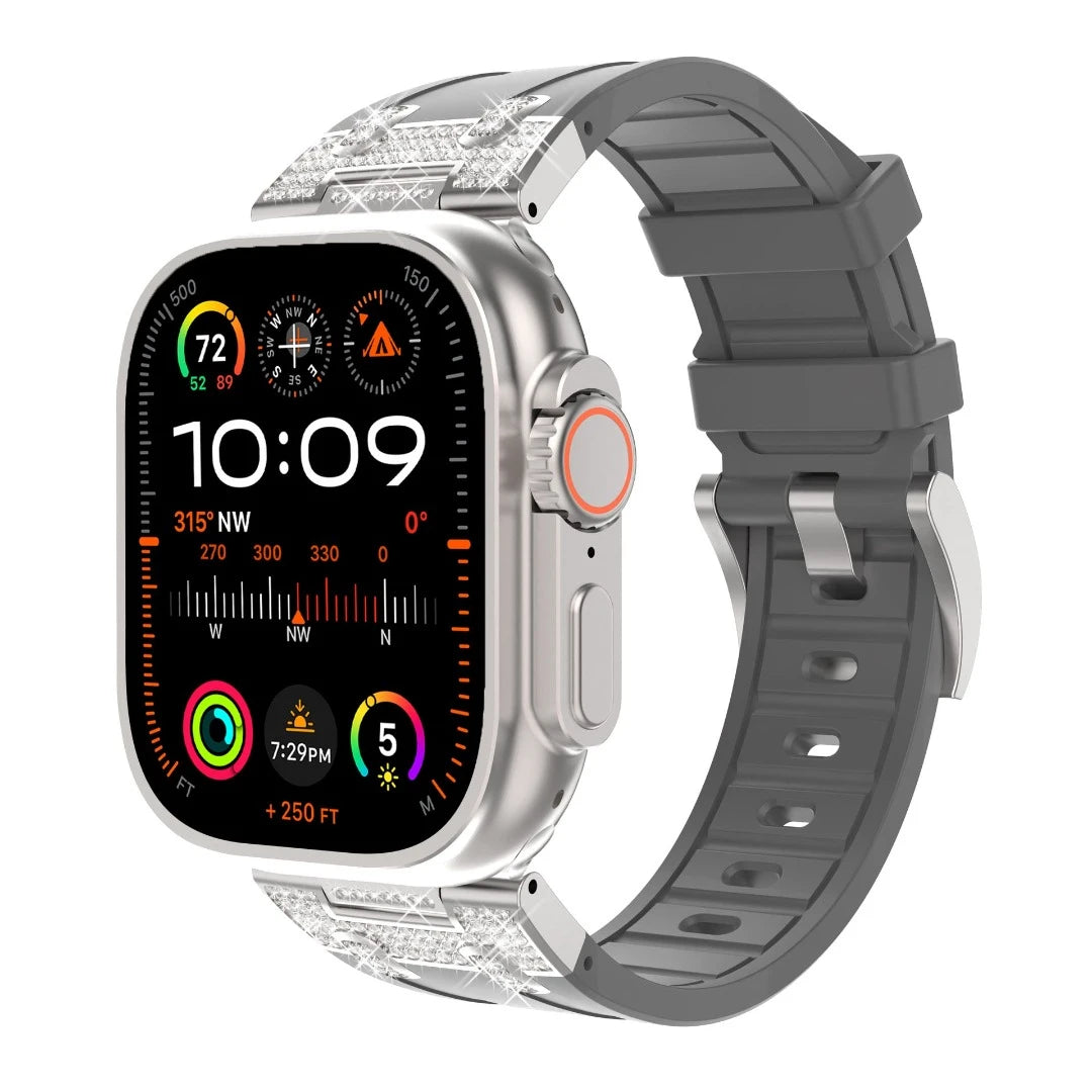 Correa de silicona con diamantes para Apple Watch