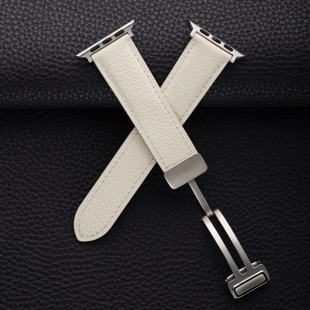 Leather Magnetic Buckle Band For Apple Watch