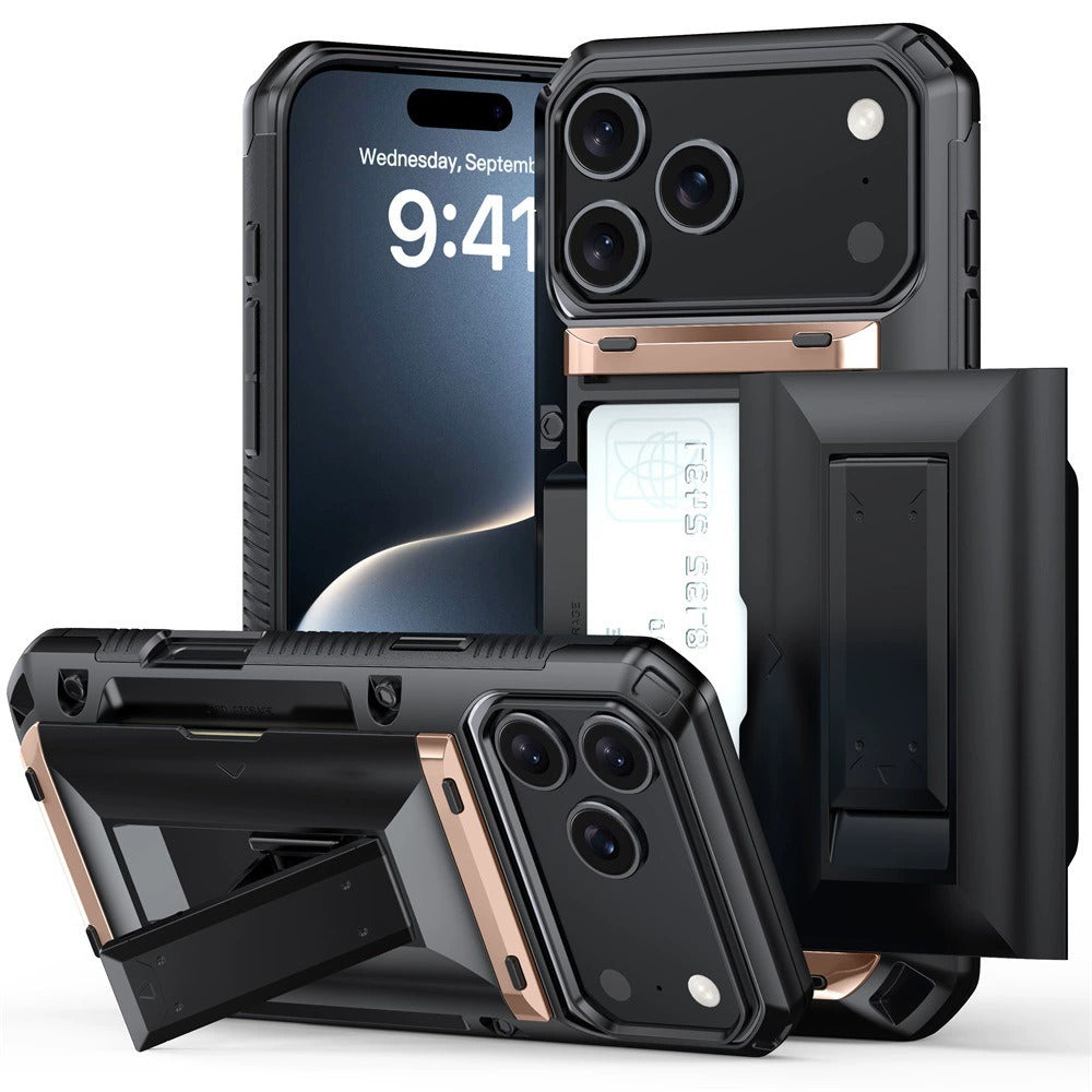 Slider Card Holder Case For iPhone