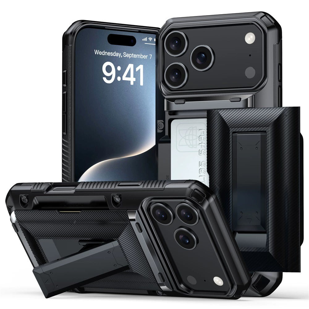 Slider Card Holder Case For iPhone